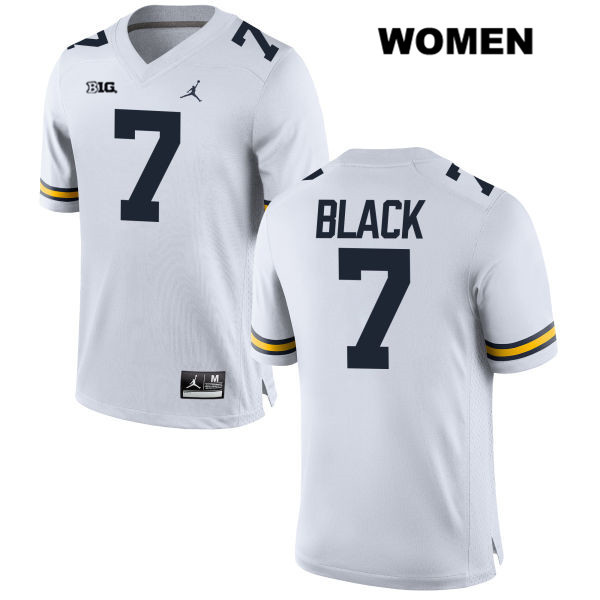 Women's NCAA Michigan Wolverines Tarik Black #7 White Jordan Brand Authentic Stitched Football College Jersey ZF25F26AK
